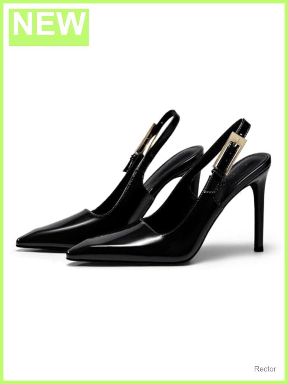 Slingback High Heels Pointed Toe Stilettos Patent Leather Pumps